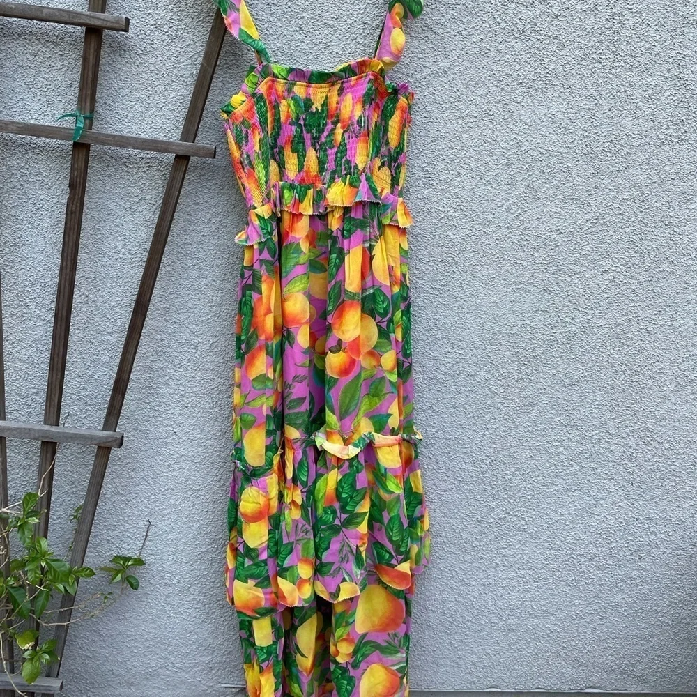 FARM Rio Orange Sunset Maxi Dress NWT! New with tags!! - Picture 5 of 12